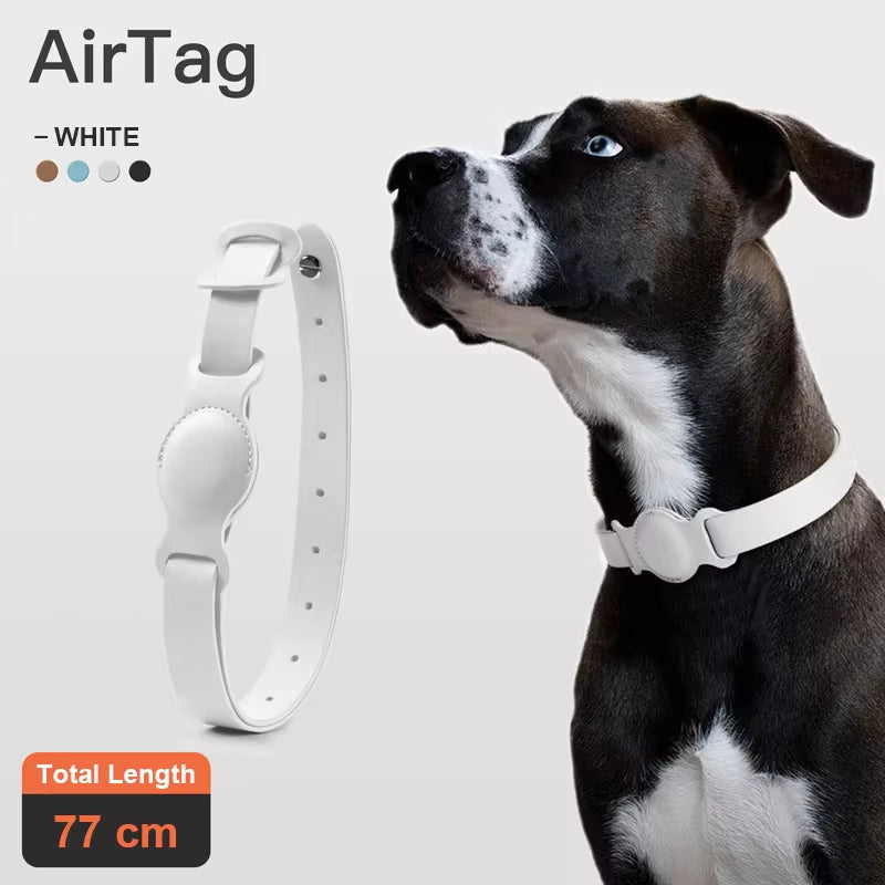 Leather Adjustable Collar for Apple Airtag